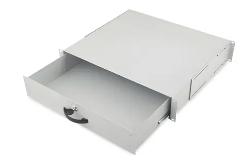 Digitus DN-19 KEY-2U šedá / Zásobník na dokumenty / 2U / Uzamykatelný / pro 19