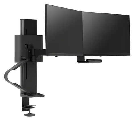 Ergotron Trace černá / Rameno pro 2 monitory / VESA 75x75 a 100x100 / nosnost 9,8 kg / výškově nastavitelné 279 mm