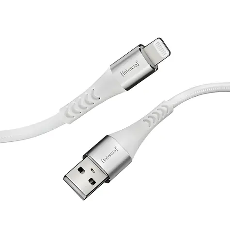 Intenso A315L bílá / Kabel USB-A - Lightning / 1,5 m / 12W / nylonový opletení