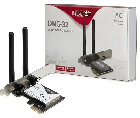 Inter-Tech DMG-32 / WiFi adaptér / PCIe x1 / 802.11ac / 650 Mb/s / 2,4 a 5 GHz