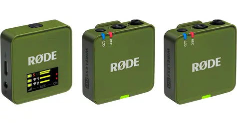 Rode Wireless GO Gen 3 tmavě zelená / Bezdrátový mikrofonní systém / 2x vysílač a 1x přijímač / 3.5mm jack / USB-C