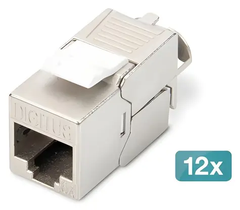 Digitus DN-93615-12 / Keystone modul / CAT 6A / stíněný / bez nářadí / RJ-45 / 12 ks