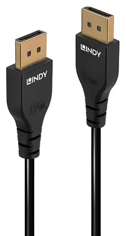 Lindy Slim DisplayPort 1.4 černá / Přípojný kabel / DisplayPort - DisplayPort / 2 m / 8K / 144 Hz