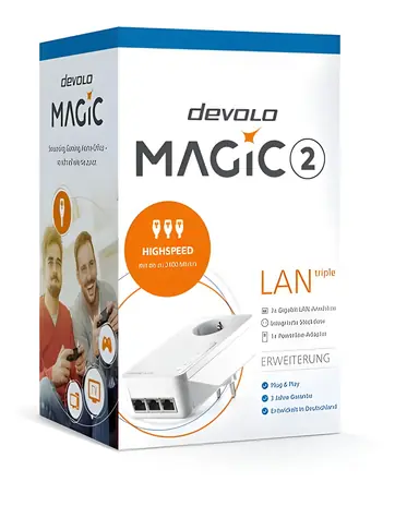 Devolo Magic 2 LAN triple + Single / Startovací sada / Powerline / G.hn / 3x Gigabit LAN