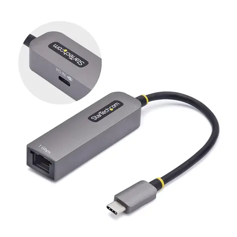 StarTech adaptér USB-C na Ethernet šedá / Adaptér / RJ-45 / 5 Gbps / Realtek RTL8153B