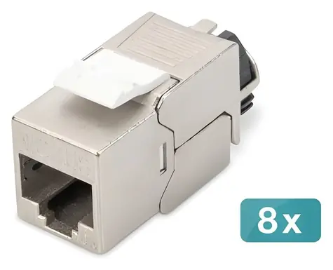 Digitus DN-93617-8 / Keystone modul CAT.6A / stíněný / 8 ks / stříbrná / LSA