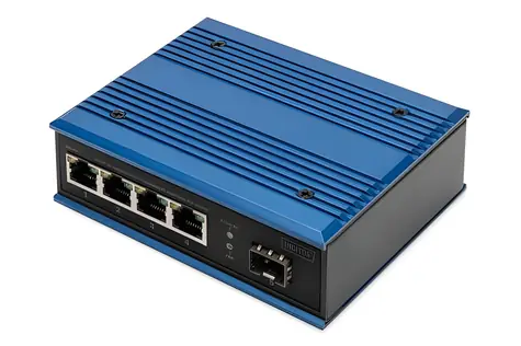 Digitus DN-651135 / Průmyslový switch / 4x Gigabit PoE / 1x SFP / Unmanaged / IP40