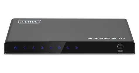 Digitus DS-55337 černá / Rozbočovač / HDMI 1x4 / 4K 60Hz / downscaler / HDCP 2.2