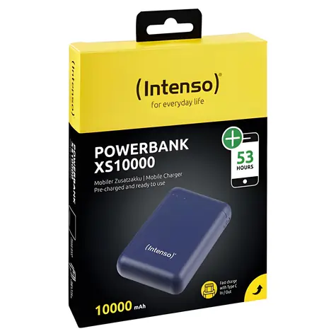 Intenso XS10000 modrá / Powerbanka / 10 000 mAh / USB-A + USB-C / 3,1A