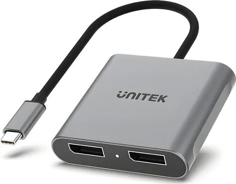 Unitek Adaptér USB-C na 2x DisplayPort 1.4 / Adaptér / 8K 60Hz / MST