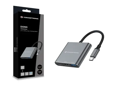 Conceptronic DONN18G / Dokovací stanice / USB-C / 1x HDMI / 1x USB-A 3.2 Gen2