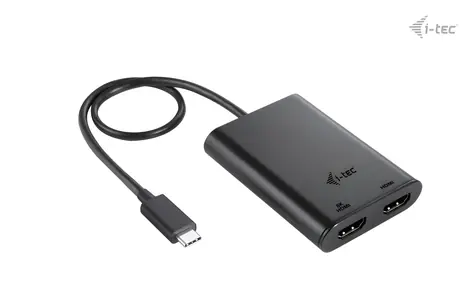 i-tec USB-C Dual HDMI adaptér černá / Adaptér / 2x HDMI / 4K 60Hz (8K 30Hz) / USB-C / 0,3 m