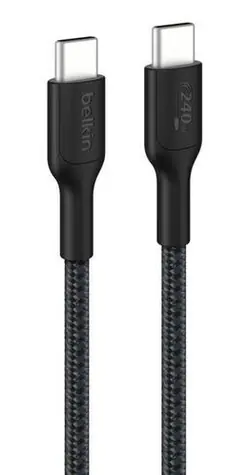 Belkin USB-C - USB-C černá / Opletený kabel / 240 W / 1 m