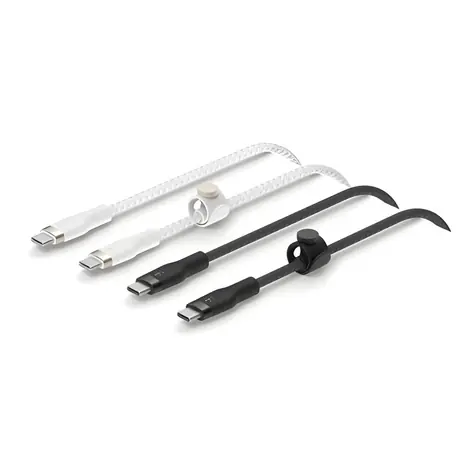 Belkin CAB011bt1MBW2PK černá/bílá / Datový kabel USB-C - USB-C / 1m / silikonový / 2ks