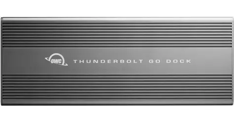 OWC Thunderbolt Go Dock stříbrná / Dokovací stanice / 2x Thunderbolt 4 / USB-C / SD čtečka / 90W PD