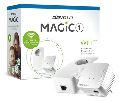 Devolo Magic 1 WiFi mini 2-1-2 Starter Kit / Startovací sada / Powerline / WiFi / LAN 1x 10/100 / 2 adaptéry
