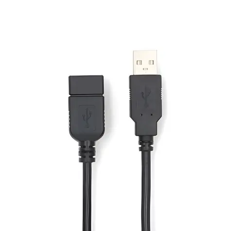 Nedis USB-A prodlužovací kabel černá / Kabel USB / USB-A - USB-A / 480 Mbps / 1 m