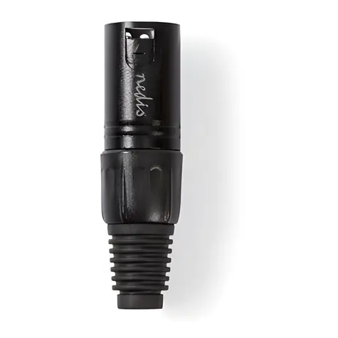 Nedis XLR konektor černá / XLR zástrčka / Přímý / Pájecí / Poniklovaný