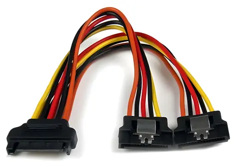 StarTech SATA napájecí Y rozdvojka černá / Rozdvojka / SATA 15-pin - 2x SATA 15-pin / 0,15 m