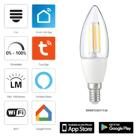 Alecto SMARTLIGHT130 / Chytrá LED žárovka / E27 / Wi-Fi / 1800-3000K / 5W / stmívatelná