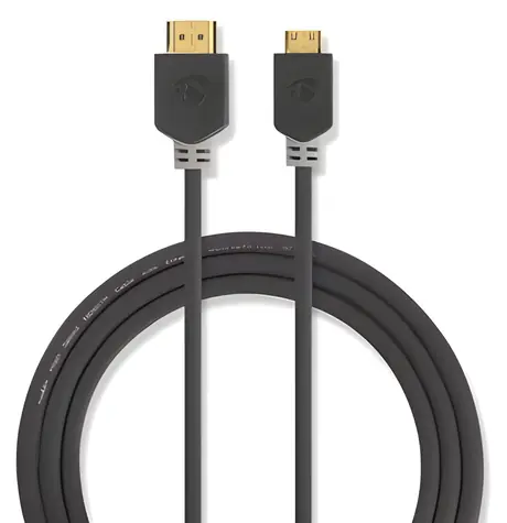 Nedis High Speed HDMI - HDMI Mini kabel 2 m antracit / Kabel HDMI / 4K 60Hz / 18 Gbps / Ethernet