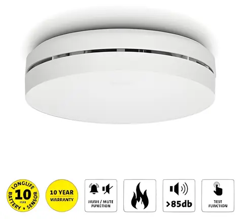 Alecto SA300 bílá / Detektor kouře / baterie na 10 let / EN14604