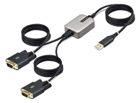 StarTech USB adaptér na 2x RS232 DB9 černá / Adaptér / 2x DB9 / 4 m / FTDI FT2232H