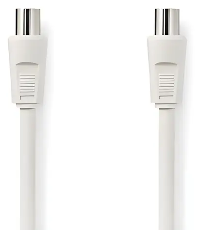 Nedis Koaxiální kabel bílá / Kabel / IEC (Koax) zástrčka - zásuvka / 5 m / Dvojité stínění / 75 Ohm / 90 dB