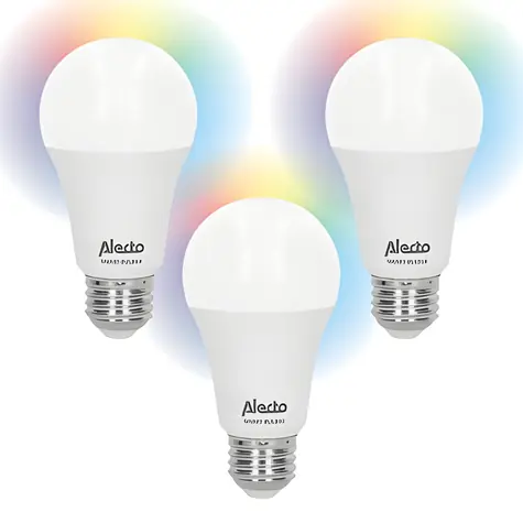 Alecto SMART-BULB10 3 ks / Chytrá LED žárovka / E27 / RGB / Wi-Fi / 2700 K