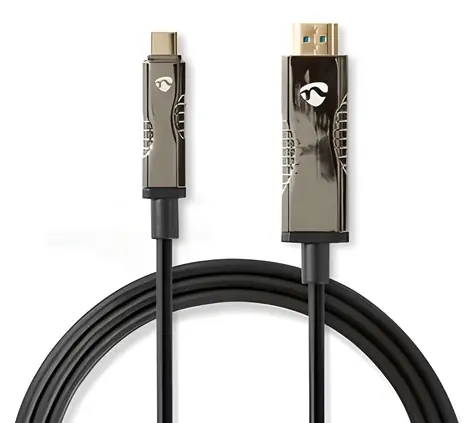Nedis USB-C na HDMI aktivní optický kabel 20 m černá / Kabel HDMI / AOC / 18 Gbps