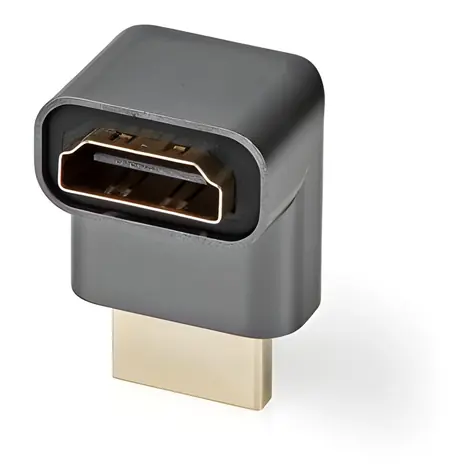 Nedis Adaptér HDMI (F) - HDMI (M) šedá / Adaptér / úhlový 270° / pozlacené konektory / hliník