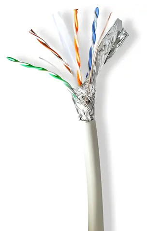 Nedis CAT6a šedá / Síťový kabel v roli / SF/UTP / Čistá měď / 100 m / LSZH / Box
