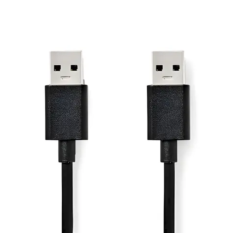 Nedis USB-A - USB-A černá / Kabel / USB 3.2 Gen 1 / 18 W / 5 Gbps / 1 m
