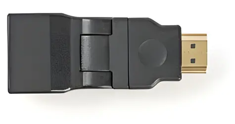 Nedis HDMI adaptér otočný černá / Adaptér / HDMI / Otočný konektor / pozlacené / ABS