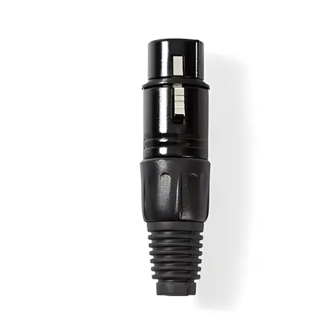 Nedis XLR konektor 3pinový (F) černý poniklovaný / Konektor / Pájecí / Přímý