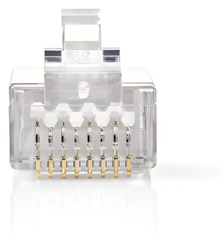 Nedis RJ45 konektor CAT6 transparentní / Konektor / STP stíněný / pozlacené kontakty / přímý / 10 ks