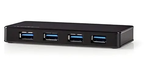 Nedis USB hub 4 porty / USB hub / 4x USB-A / USB 3.2 Gen 1 5 Gbps / síťové napájení