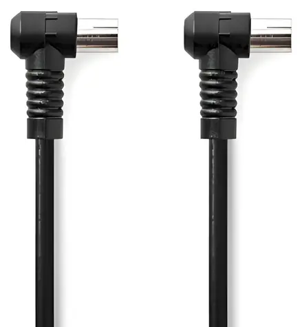 Nedis Koaxiální kabel IEC(M)-IEC(F) 1,5 m černá / Koaxiální kabel / 75 Ohm / 4x stínění / 120 dB