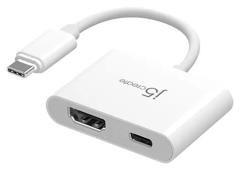 J5Create USB-C HDMI Power Delivery adaptér bílá / Adaptér / 4K / USB-C / kabel 0,82 m