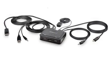 StarTech C2-D46-UAC-CBL-KVM / KVM přepínač / 2-portový / USB-A/USB-C hybridní kabel / 5120x1440 px