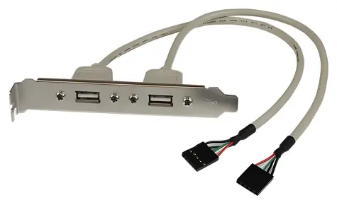 StarTech USB slotový panel adaptér stříbrná / Redukce / 2x USB-A / IDC / 0,29 m