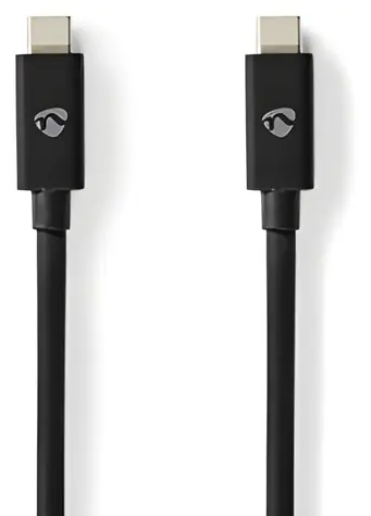 Nedis USB4 Gen 3x2 černá (CCGB66040BK10) / Kabel USB-C - USB-C / 240 W / 8K 60Hz / 40 Gbps / 1 m