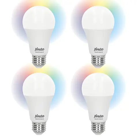Alecto SMART-BULB10 / Chytrá LED žárovka / Wi-Fi / RGB / E27 / 4 ks