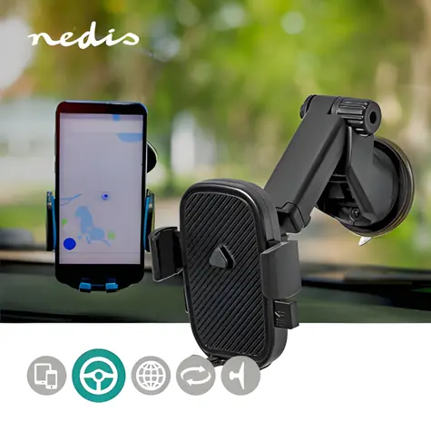 Nedis Držák telefonu do auta na okno / Držák do auta / univerzální / pro telefony 4,5–7” / rameno 14,3 cm