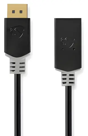 Nedis DisplayPort na HDMI kabel antracit / Kabel DisplayPort / 4K 30Hz / Pozlacené konektory / 0,20 m