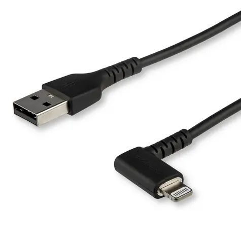 StarTech Lightning na USB-A černá, lomený konektor / Datový kabel / 2 m / 480 Mbit/s