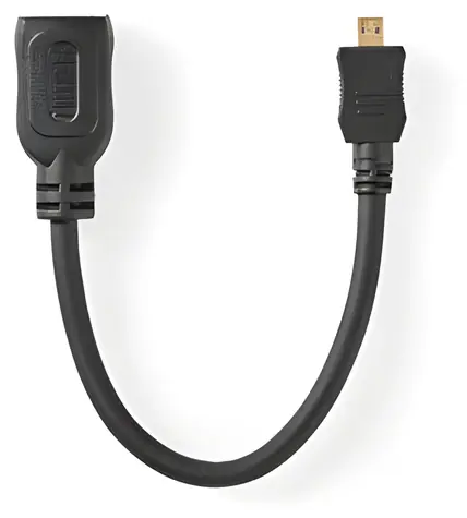 Nedis HDMI kabel Micro HDMI černá / Kabel HDMI / 4K 30 Hz / 10,2 Gbps / Ethernet / 0,20 m