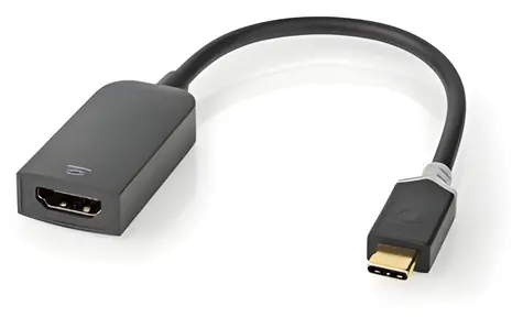 Nedis USB-C - HDMI adaptér Antracit / Adaptér / USB 3.2 Gen 1 / 4K 60Hz / Pozlacené konektory / 0,2 m