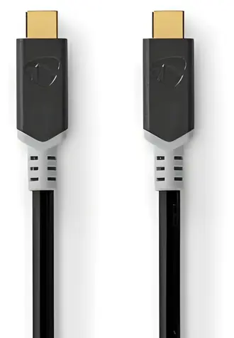 Nedis USB-C antracitová / Datový kabel / USB-C - USB-C / USB 3.2 Gen 2x2 / 100 W / 20 Gbps / 4K 60Hz / 2 m