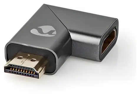 Nedis Adaptér HDMI (F) - HDMI (M) šedá / Adaptér / úhlový 90° / pozlacené konektory / hliník